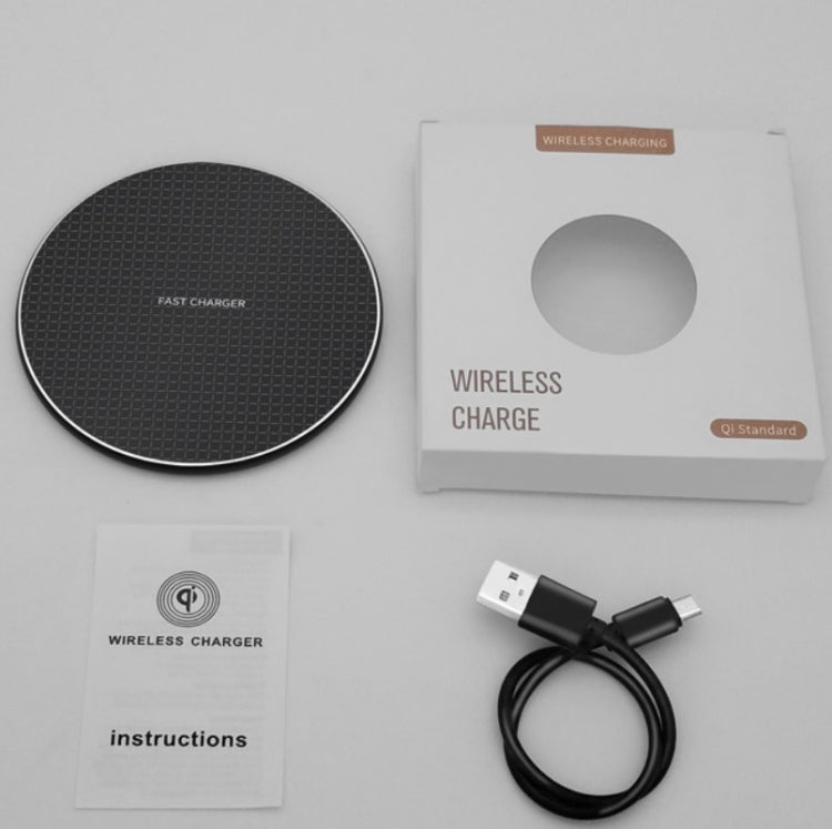 K8 10W Universal Aluminum Alloy Mobile Phone Wireless Charger, Specification:with 50cm Cable(Black) - Wireless Charger by PMC Jewellery | Online Shopping South Africa | PMC Jewellery | Buy Now Pay Later Mobicred