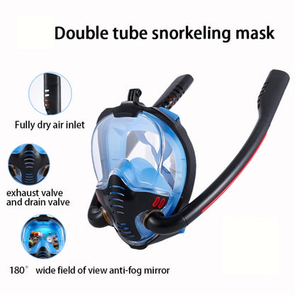 Snorkeling Mask Double Tube Silicone Full Dry Diving Mask Adult Swimming Mask Diving Goggles, Size: S/M(White/Pink) - Diving Mask by PMC Jewellery | Online Shopping South Africa | PMC Jewellery | Buy Now Pay Later Mobicred