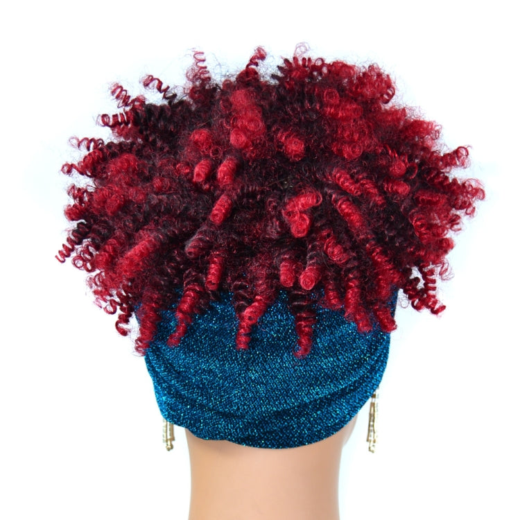 Headscarf Wig Black Gradient Small Curly Wig Explosive Headgear, Colour: 2.TJA1-1BT30# - free shipping - PMC TechLife - Order now!