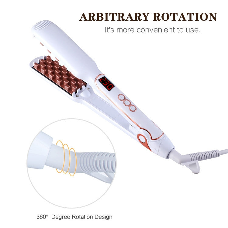 Multi-functional Long & Short Hair Styling Iron Ceramic Tourmaline Volumizing Hair Iron(White gold) - free shipping - PMC TechLife - Order now!
