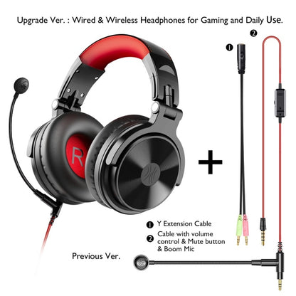 OneOdio Pro-M Headset Game Anchor Wire Headset With Bluetooth (Black & Red) - Multimedia Headset by OneOdio | Online Shopping South Africa | PMC Jewellery | Buy Now Pay Later Mobicred