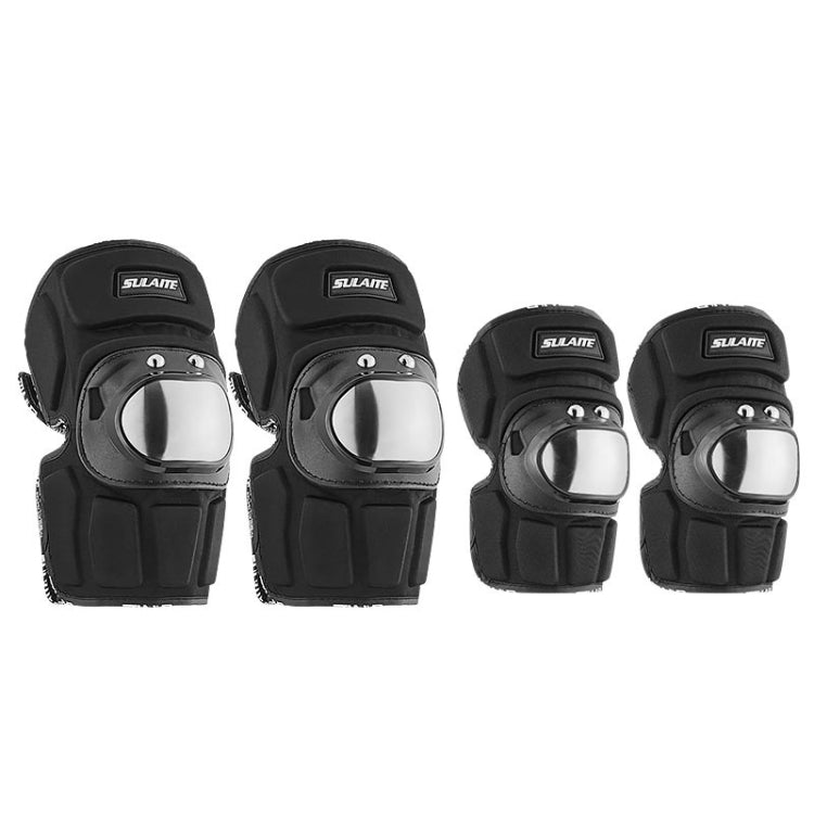 SULAITE Motorcyclist Stainless Steel  Windproof Shockproof Outdoor Sports Protective Gear Knee Pads+Elbow Pads - Protective Gear by SULAITE | Online Shopping South Africa | PMC Jewellery | Buy Now Pay Later Mobicred