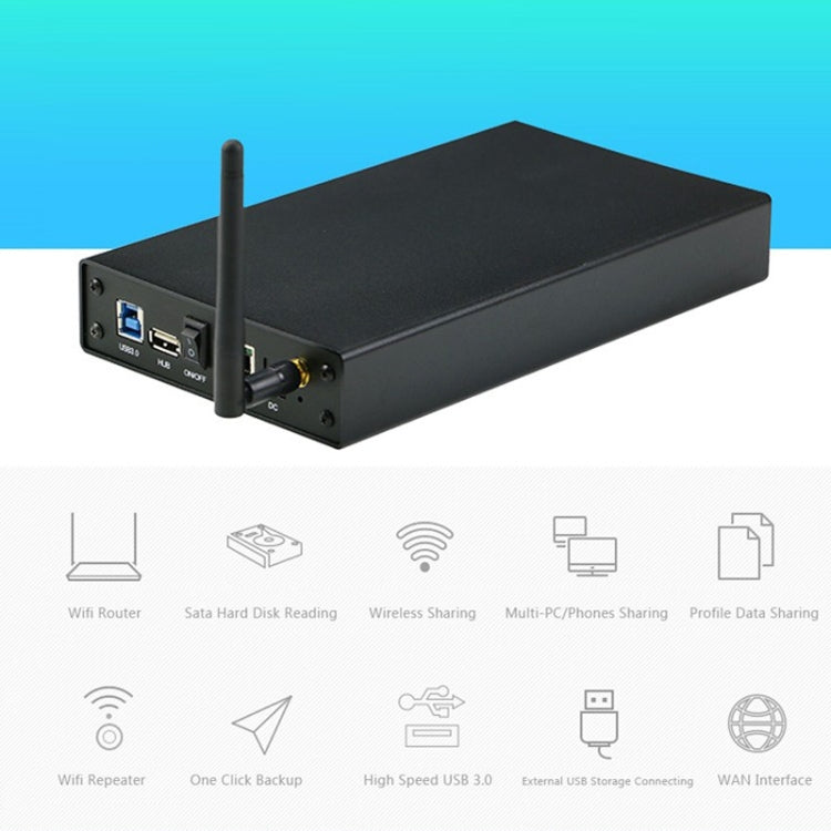 Blueendless 3.5 inch Mobile Hard Disk Box WIFI Wireless NAS Private Cloud Storage( US Plug) - HDD Enclosure by Blueendless | Online Shopping South Africa | PMC Jewellery | Buy Now Pay Later Mobicred