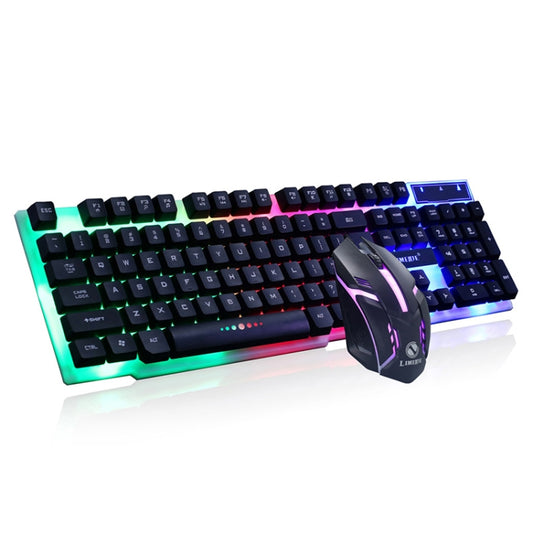 LIMEIDE GTX300 1600DPI 104 Keys USB Rainbow Suspended Backlight Wired Luminous Keyboard and Mouse Set, Cable Length: 1.4m(Black) - Wired Keyboard by LIMEIDE | Online Shopping South Africa | PMC Jewellery | Buy Now Pay Later Mobicred