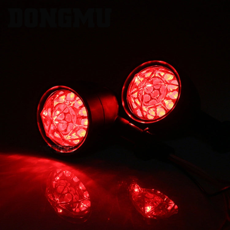 1pair Motorcycle Universal Retro LED Turn Signal Light(Electroplating Shell Yellow Cover) - Turn Signal by PMC TechLife | Online Shopping South Africa | PMC TechLife | Buy Now Pay Later Mobicred