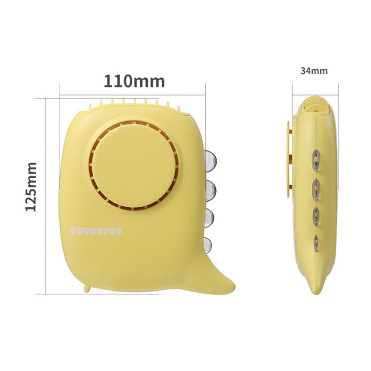 D2 Dinosaur Hanging Neck Fan Multifunctional USB Mini Desktop Handheld Outdoor Night Light Fan(Yellow) - Electric Fans by PMC Jewellery | Online Shopping South Africa | PMC Jewellery | Buy Now Pay Later Mobicred