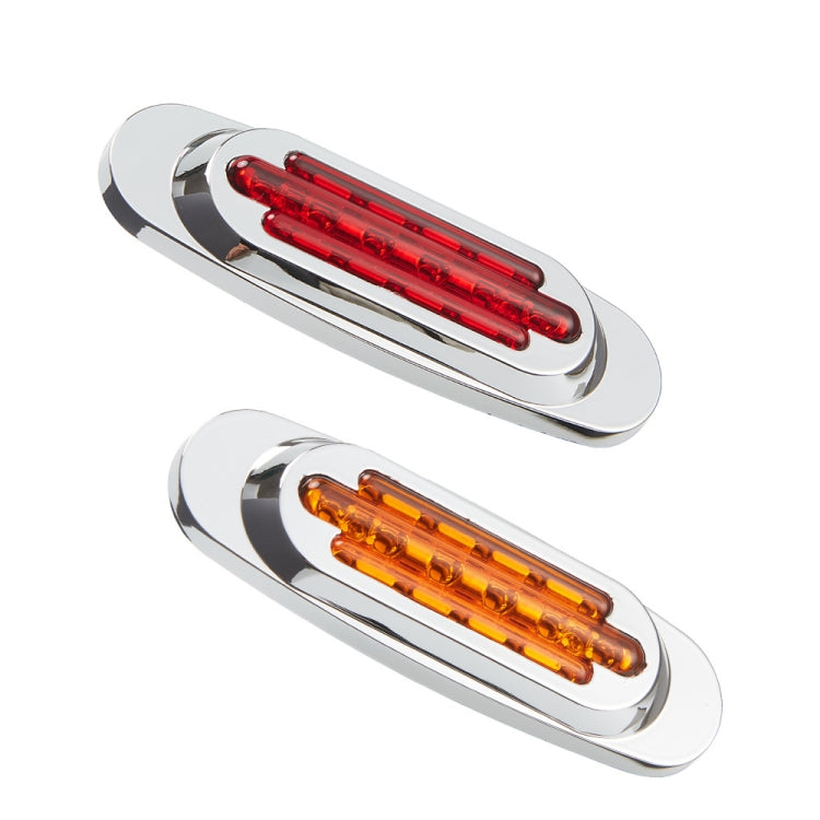 12-24V 16 LEDs Electroplating Side Lights Side Tail Lights Cargo Truck Modification Light, Colour: Yellow (High and Low Light 3 Lines) - Warning Lights by PMC TechLife | Online Shopping South Africa | PMC TechLife | Buy Now Pay Later Mobicred