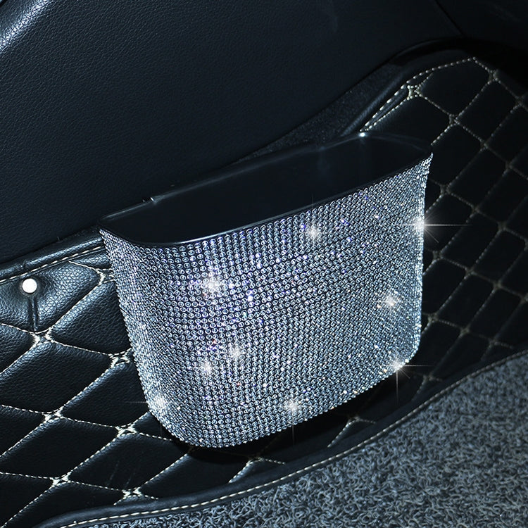Car-Studded Trash Can Personality Car Hanging Trash Bag Multi-Function Car Storage Box(White Diamonds) - Stowing Tidying by PMC TechLife | Online Shopping South Africa | PMC TechLife | Buy Now Pay Later Mobicred