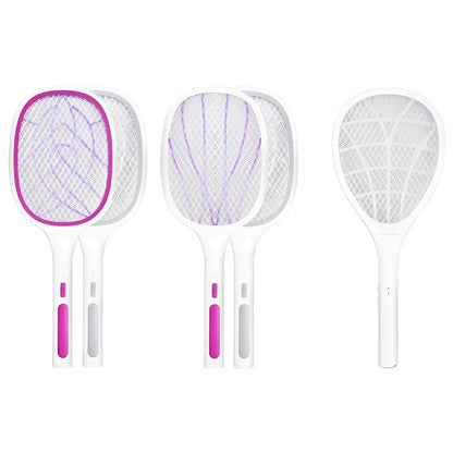 Electrical Mosquito Swatter Mosquito Killer Two-In-One USB Rechargeable Household Electrical Mosquito Swatter, Colour: LEDx10 Gray (Base Charging) - Fly Swatter by PMC Jewellery | Online Shopping South Africa | PMC Jewellery | Buy Now Pay Later Mobicred