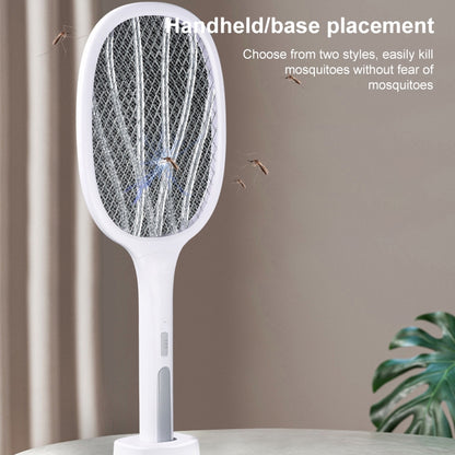 Electrical Mosquito Swatter Mosquito Killer Two-In-One USB Rechargeable Household Electrical Mosquito Swatter, Colour: LEDx10 Gray (Base Charging) - Fly Swatter by PMC Jewellery | Online Shopping South Africa | PMC Jewellery | Buy Now Pay Later Mobicred