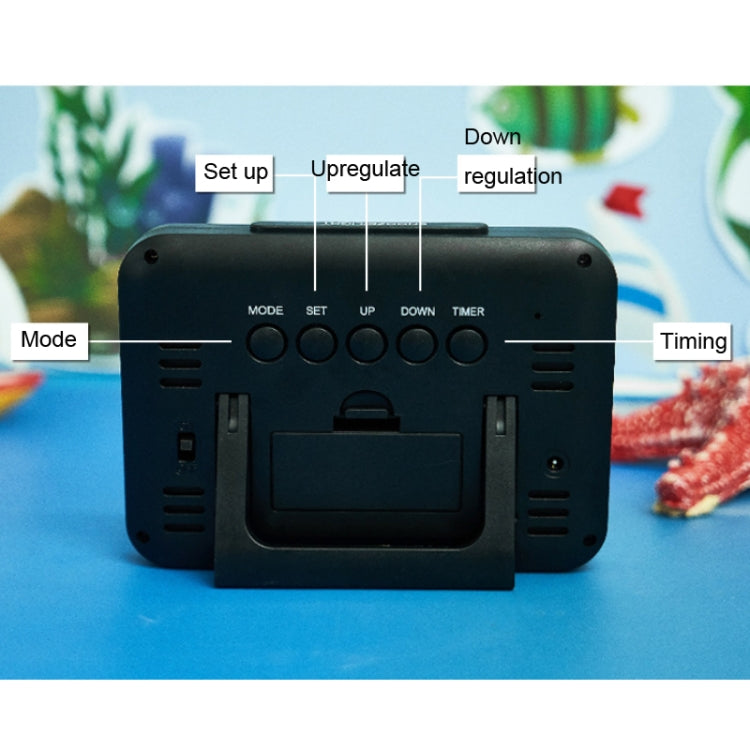 Color Screen Children Electronic Alarm Clock LCD Bedside Alarm Clock(Black Whale) - Alarm Clocks by PMc TechLife | Online Shopping South Africa | PMc TechLife | Buy Now Pay Later Mobicred