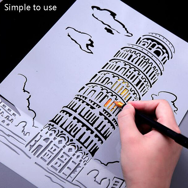 3 Pisa Tower Construction Series Painting Template Theme City A4 Label Template - Art Supplies by PMC TechLife | Online Shopping South Africa | PMC TechLife | Buy Now Pay Later Mobicred
