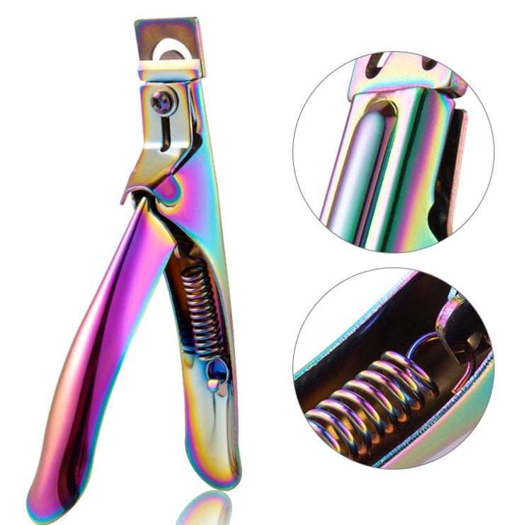 Nail Word Cut French U-Shaped Cut Fake Nail Cut Stainless Steel Nail Knife, Color Classification: Colorful Titanium 1 - Nail Clipper by PMC Jewellery | Online Shopping South Africa | PMC Jewellery | Buy Now Pay Later Mobicred