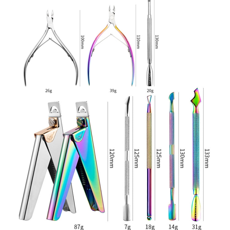 FABIYAN Nail Art Scissors Set Stainless Steel Nail Clippers Dead Skin Scissors Remover Steel Push, Specification: Set 5 - Nail Clipper by FABIYAN | Online Shopping South Africa | PMC Jewellery | Buy Now Pay Later Mobicred