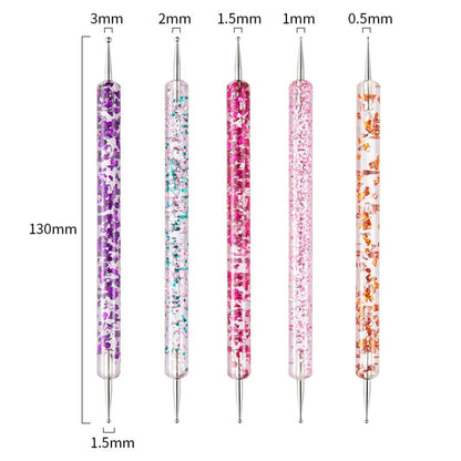 5 In 1 Nail Double-Headed Drill Pen Acrylic Transparent Pole Nail Tool - Nail Art Equipment by PMC Jewellery | Online Shopping South Africa | PMC Jewellery | Buy Now Pay Later Mobicred