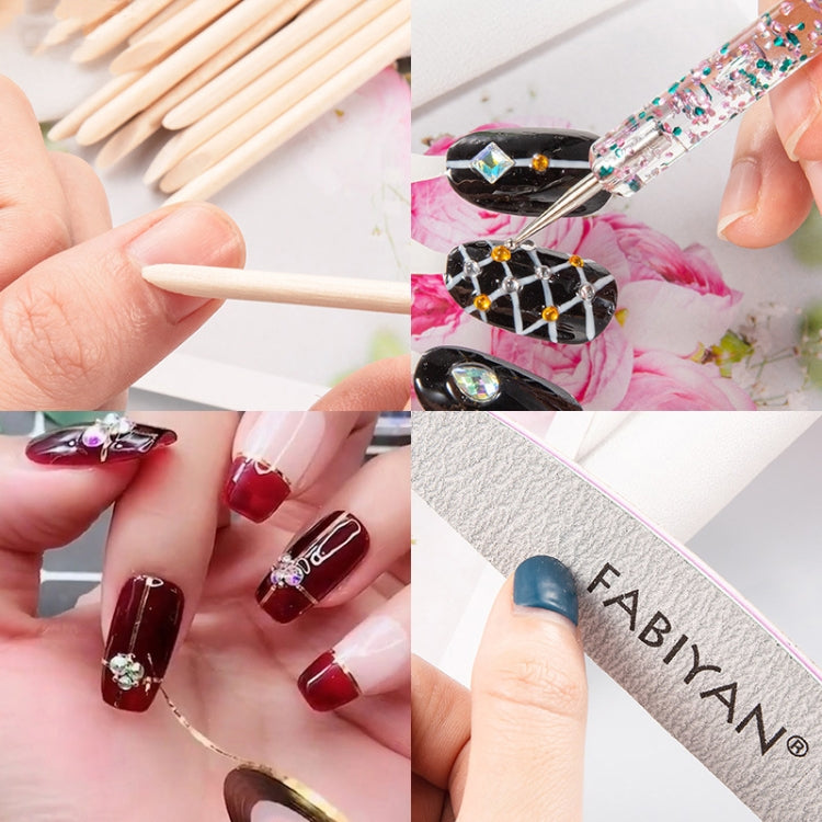 FABIYAN Nail Brush Nail Piece Set Nail Art Polishing Supplies Set, Specification: Transparent Big Set - Nail Art Equipment by FABIYAN | Online Shopping South Africa | PMC Jewellery | Buy Now Pay Later Mobicred