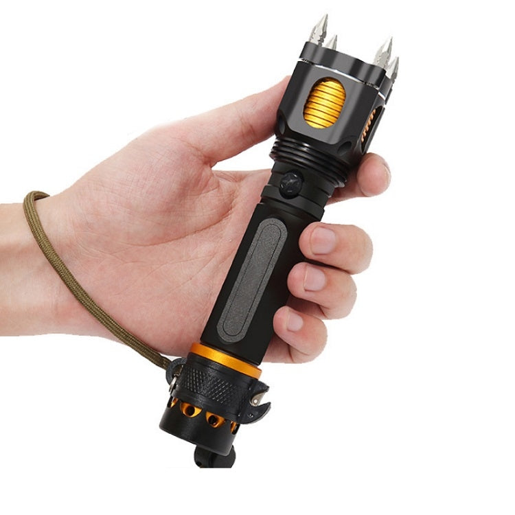 Outdoor LED T6 Strong Light Rechargeable Flashlight Car Safety Hammer Multi-Function Aelf-Defense Flashlight(Single Flashlight) - LED Flashlight by PMC TechLife | Online Shopping South Africa | PMC TechLife | Buy Now Pay Later Mobicred