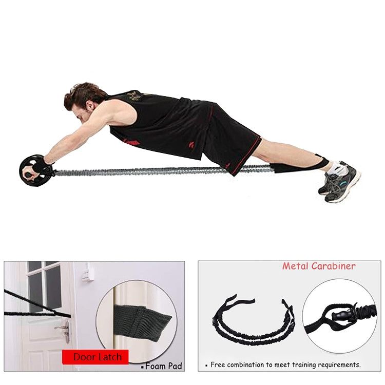 5 in 1 Abdominal Muscle Training Three-Wheel Abdomen-Wheel Rally Set Home Fitness Equipment(Black) - Fitness Equipments by PMC Jewellery | Online Shopping South Africa | PMC Jewellery