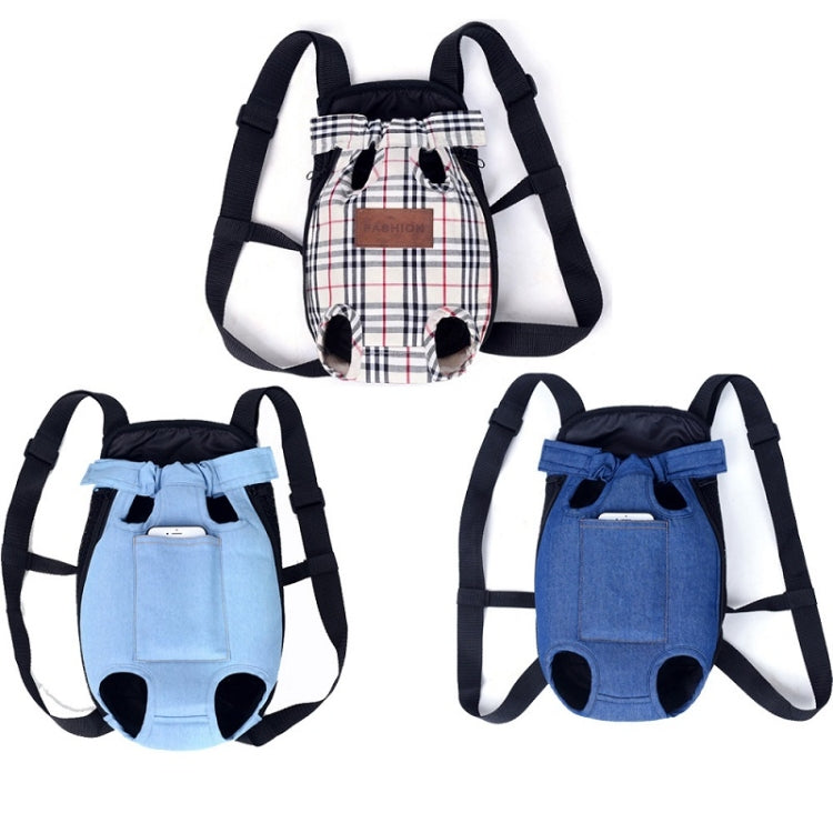 Dog Going Out Foldable On Chest Backpack Pet Carrier Bag, Colour: Blue Denim (Four Seasons)(L) - Pet Bags by PMC Jewellery | Online Shopping South Africa | PMC Jewellery