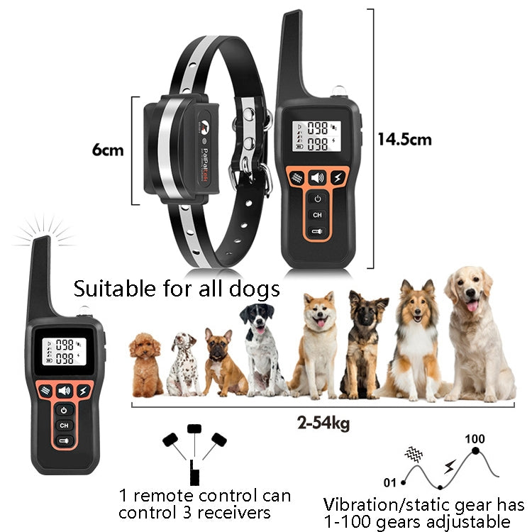 PaiPaitek PD529 Remote Control Dog Training Device Voice Control Anti-Barking Device Dog Training Device(Black) - free shipping - PMC TechLife - Order now!