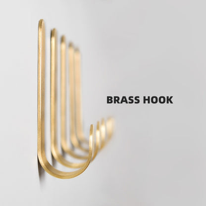 Brass Gold Color Brushed Hook Punch-Free Metal Hanging Hook, Specification: Large - Shelf & Hooks by PMC Jewellery | Online Shopping South Africa | PMC Jewellery