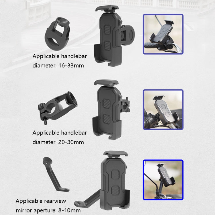 HW-68 Motorcycle Bicycle Navigation Mobile Phone Bracket, Style: Round Handlebar - Holder by PMC TechLife | Online Shopping South Africa | PMC TechLife | Buy Now Pay Later Mobicred