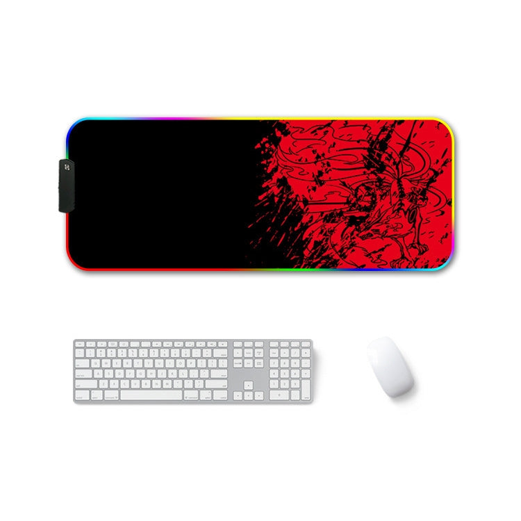 300x350x3mm F-01 Rubber Thermal Transfer RGB Luminous Non-Slip Mouse Pad(Red Fox) - Mouse Pads by PMC Jewellery | Online Shopping South Africa | PMC Jewellery | Buy Now Pay Later Mobicred