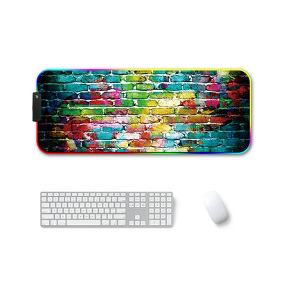 300x350x4mm F-01 Rubber Thermal Transfer RGB Luminous Non-Slip Mouse Pad(Colorful Brick) - Mouse Pads by PMC Jewellery | Online Shopping South Africa | PMC Jewellery | Buy Now Pay Later Mobicred