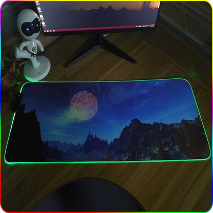 300x350x4mm F-01 Rubber Thermal Transfer RGB Luminous Non-Slip Mouse Pad(Ice Lend) - Mouse Pads by PMC Jewellery | Online Shopping South Africa | PMC Jewellery | Buy Now Pay Later Mobicred