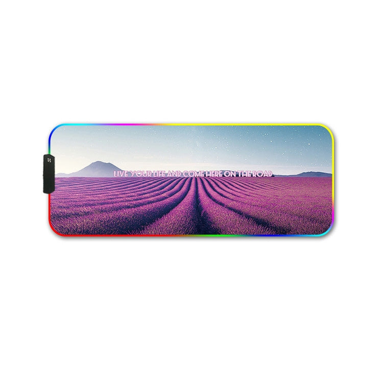 350x900x4mm F-01 Rubber Thermal Transfer RGB Luminous Non-Slip Mouse Pad(Lavender) - Mouse Pads by PMC Jewellery | Online Shopping South Africa | PMC Jewellery | Buy Now Pay Later Mobicred