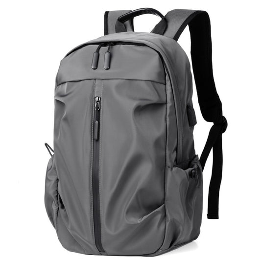 Men Oxford Backpack Business Computer Bag with External USB Port(Light Grey) - Backpacks by PMC Jewellery | Online Shopping South Africa | PMC Jewellery