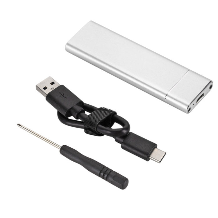 F018C M.2 NGFF To USB3.1 SSD Solid Aluminum Type-C Mobile Hard Drive Enclosure(Silver) - HDD Enclosure by PMC TechLife | Online Shopping South Africa | PMC TechLife | Buy Now Pay Later Mobicred