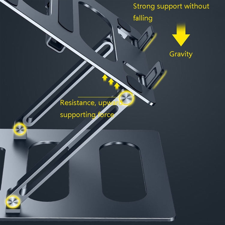 Oatsbasf Z08 Metal Notebook Support Adjustable Desktop Increase Notebook Stand(Gray) - Laptop Stand by Oatsbasf | Online Shopping South Africa | PMC Jewellery | Buy Now Pay Later Mobicred