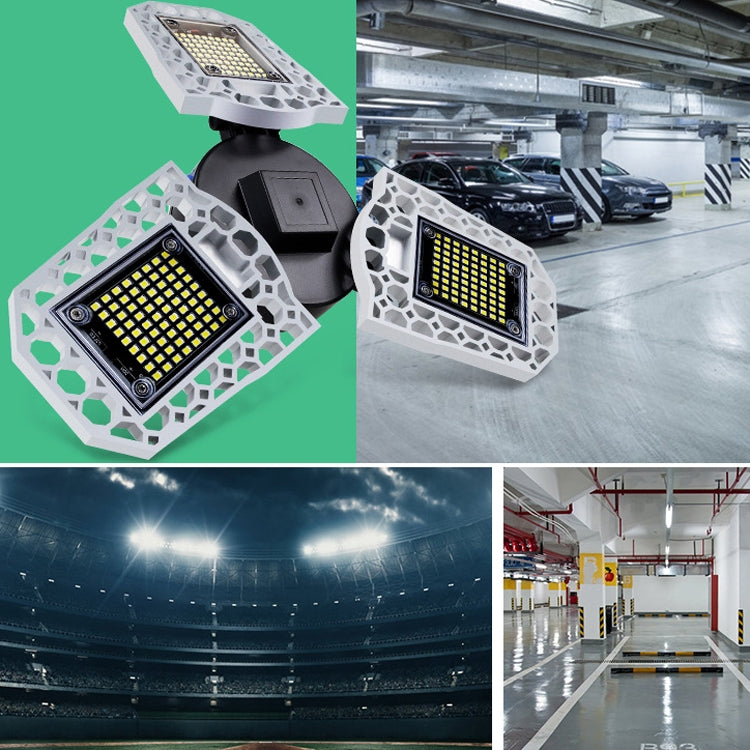 60W LED Industrial Mining Light Waterproof Light Sensor Folding Tri-Leaf Garage Lamp(Warm White Light) - Special Engineering Lighting by PMc TechLife | Online Shopping South Africa | PMc TechLife | Buy Now Pay Later Mobicred