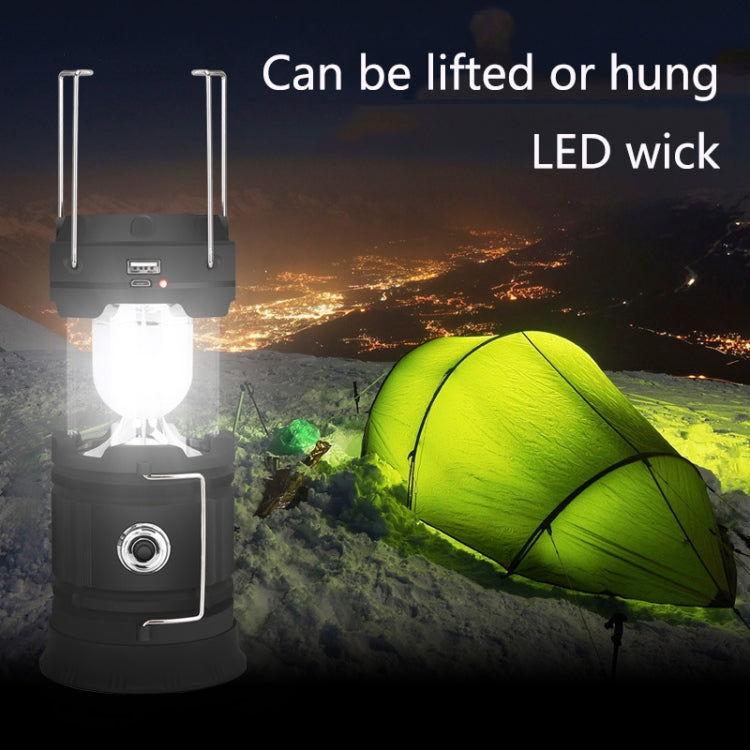 5803 Solar Camping Lamp Outdoor LED Emergency Portable Light Support USB Output(Blue) - Camping Lighting by PMC Jewellery | Online Shopping South Africa | PMC Jewellery | Buy Now Pay Later Mobicred