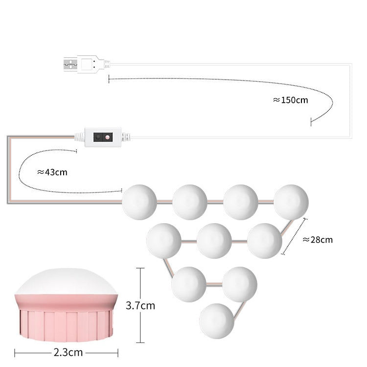 LED Makeup Lamp Mirror Front Beauty Fill Light Hand Sweep Sensation Lamp, Power source: 10 Bulbs - Sensor LED Lights by PMC TechLife | Online Shopping South Africa | PMC TechLife | Buy Now Pay Later Mobicred