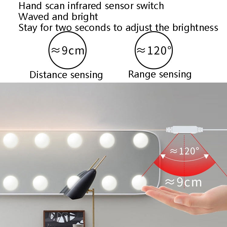 LED Makeup Lamp Mirror Front Beauty Fill Light Hand Sweep Sensation Lamp, Power source: 10 Bulbs - Sensor LED Lights by PMC TechLife | Online Shopping South Africa | PMC TechLife | Buy Now Pay Later Mobicred