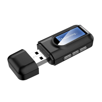 T11 2 In 1 USB Bluetooth 5.0 Transmitter And Receiver Audio Adapter With LCD Screen（Black） - Bluetooth Adapters by PMC Jewellery | Online Shopping South Africa | PMC Jewellery | Buy Now Pay Later Mobicred