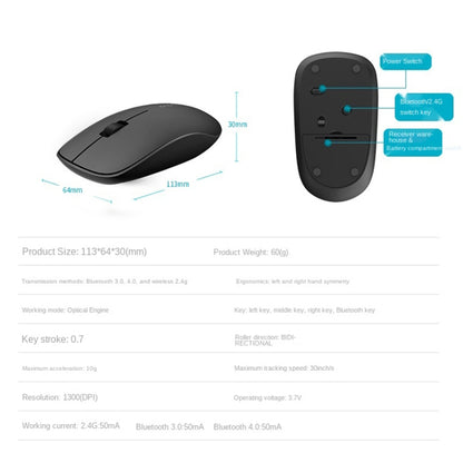 Rapoo M200G 1300 DPI 3 Keys Silent Wireless Mouse(Gray) - Wireless Mice by Rapoo | Online Shopping South Africa | PMC Jewellery | Buy Now Pay Later Mobicred