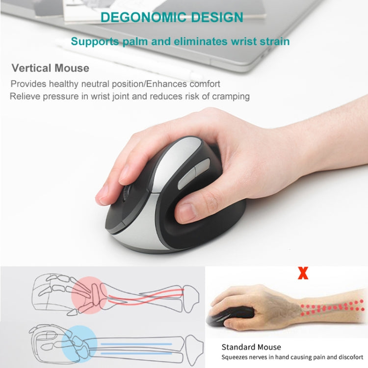 Rapoo MV20 Ergonomic Wireless Silent Vertical Mouse(Silent Version) - Wireless Mice by Rapoo | Online Shopping South Africa | PMC Jewellery | Buy Now Pay Later Mobicred