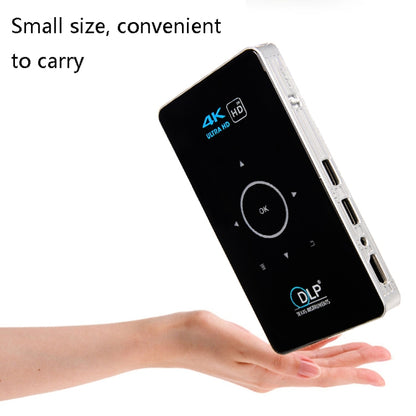 C6 2GB+32GB Android Smart DLP HD Projector Mini Wireless Projector, AU Plug (Black) - Mini Projector by PMC Jewellery | Online Shopping South Africa | PMC Jewellery | Buy Now Pay Later Mobicred