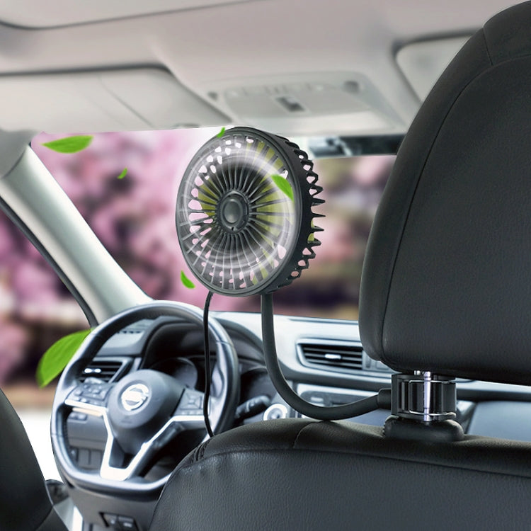 F408 Car Silicone Hose Fan Multi-Angle Adjustment USB Fan(Black) - Heating & Fans by PMC TechLife | Online Shopping South Africa | PMC TechLife | Buy Now Pay Later Mobicred
