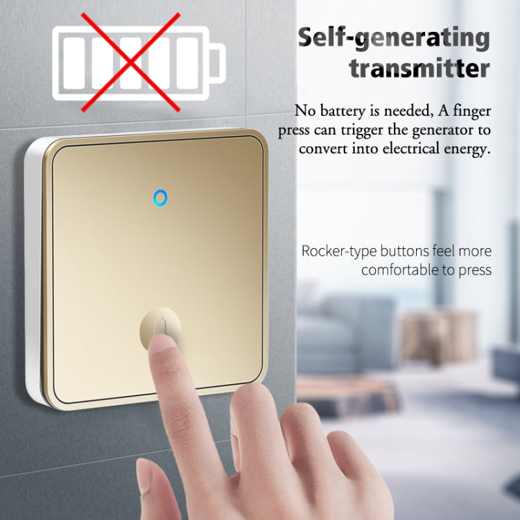 CACAZI FA50 1 For 1 Push-button Self-generating Wireless Doorbell, Plug:US Plug(White) - free shipping - PMC TechLife - Order now!