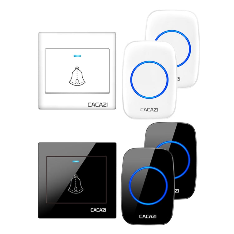 CACAZI H10 1 For 2 Home Wireless Music Doorbell without Battery, Plug:US Plug(Black) - Wireless Doorbell by CACAZI | Online Shopping South Africa | PMC Jewellery