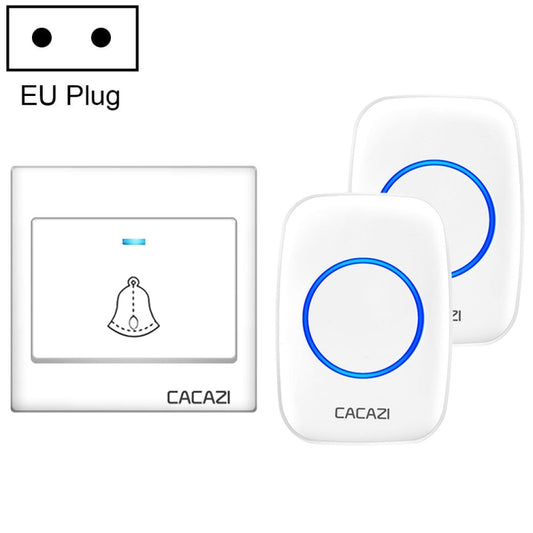 CACAZI H10 1 For 2 Home Wireless Music Doorbell without Battery, Plug:EU Plug(White) - Wireless Doorbell by CACAZI | Online Shopping South Africa | PMC Jewellery | Buy Now Pay Later Mobicred