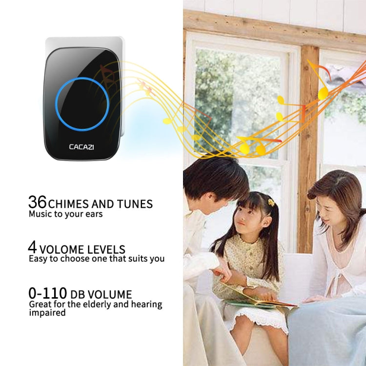 CACAZI H10 1 For 2 Home Wireless Music Doorbell without Battery, Plug:EU Plug(White) - Wireless Doorbell by CACAZI | Online Shopping South Africa | PMC Jewellery