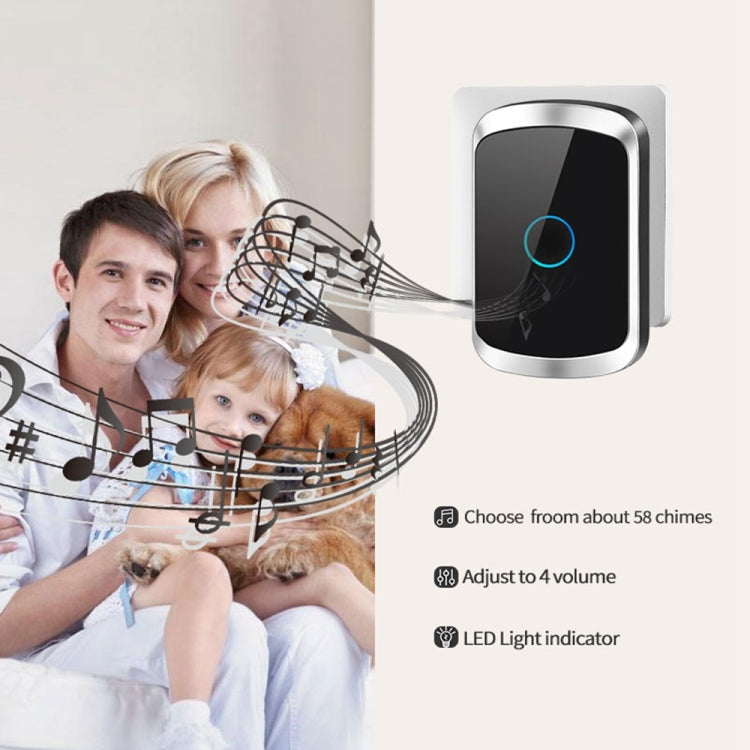 CACAZI A50 1 For 1 Wireless Music Doorbell without Battery, Plug:US Plug(White) - Wireless Doorbell by CACAZI | Online Shopping South Africa | PMC Jewellery | Buy Now Pay Later Mobicred