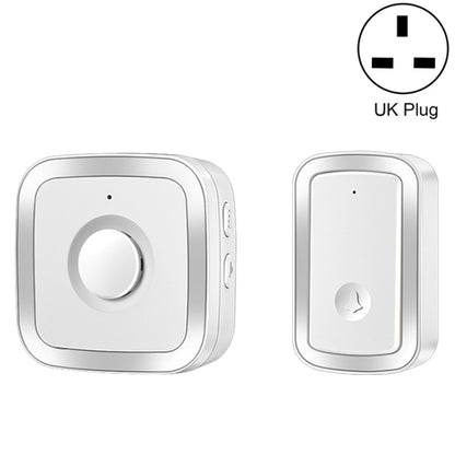 CACAZI A58 1 For 1 Smart Wireless Doorbell without Battery, Plug:UK Plug(Silver) - Wireless Doorbell by CACAZI | Online Shopping South Africa | PMC Jewellery