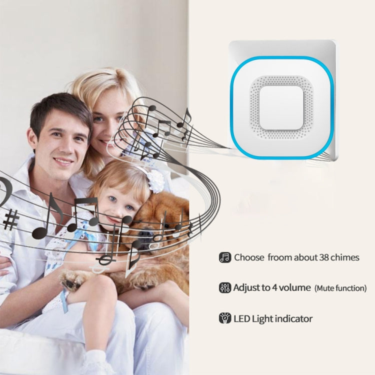 CACAZI V028F Wireless Music Doorbell without Battery, Plug:US Plug(Black) - Wireless Doorbell by CACAZI | Online Shopping South Africa | PMC TechLife | Buy Now Pay Later Mobicred