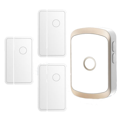 CACAZI M20 1 For 3 Split Type Door Opening Sensor Reminder Smart Wireless Doorbell Alarm, Style: UK Plug(Gold) - Wireless Doorbell by CACAZI | Online Shopping South Africa | PMC Jewellery